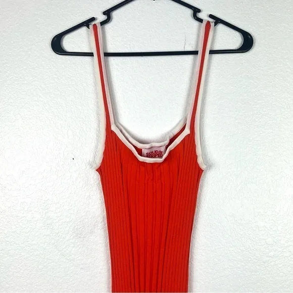 Solid & Striped Kimberly Dress in Flame Rib size M - Picture 2 of 9